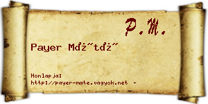 Payer Máté névjegykártya