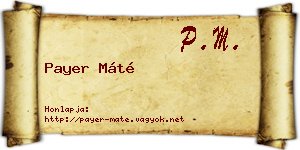 Payer Máté névjegykártya